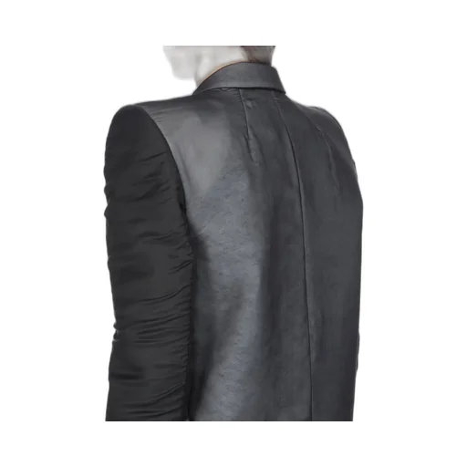 Rick Owens Concordians Fogpocket Neue Coat In Black Silk Chiffon And Cupro Twill