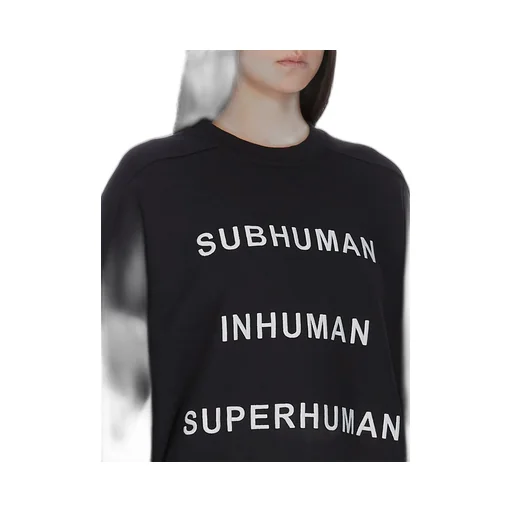 Champion X Rick Owens Jumbo Sweat In Black Compact Felpa Jersey