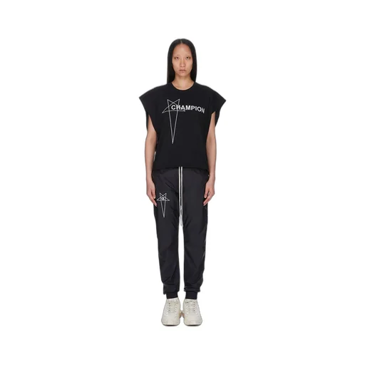 Champion X Rick Owens Micro Tatlin T In Black Cotton Jersey