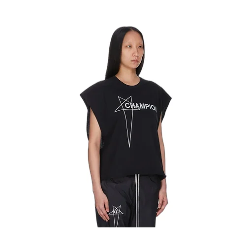 Champion X Rick Owens Micro Tatlin T In Black Cotton Jersey