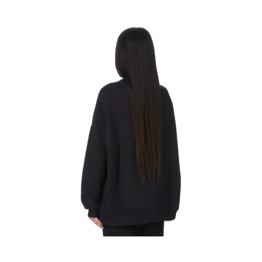 Champion X Rick Owens Jumbo Sweat In Black Compact Felpa Jersey
