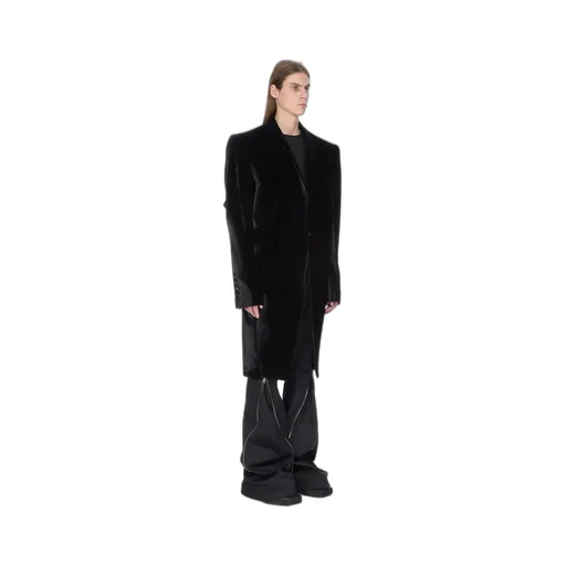 Rick Owens Concordians Fogpocket Ricks Coat In Black Velvet