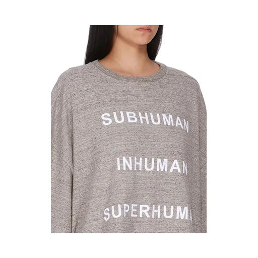 Champion X Rick Owens Tommy T In Grey Melange Melange Felpa Jersey