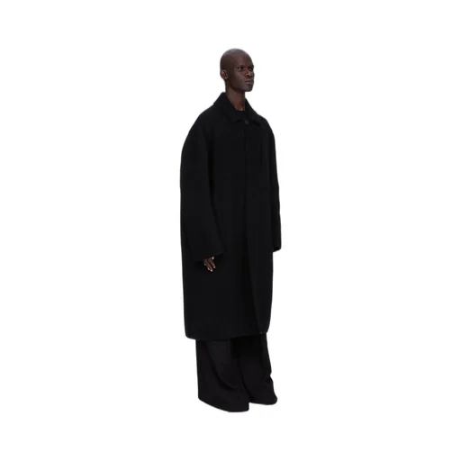 Rick Owens Concordians Jumbo Mac In Black Double Cashmere