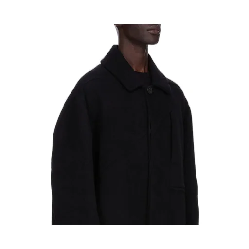 Rick Owens Concordians Jumbo Mac In Black Double Cashmere
