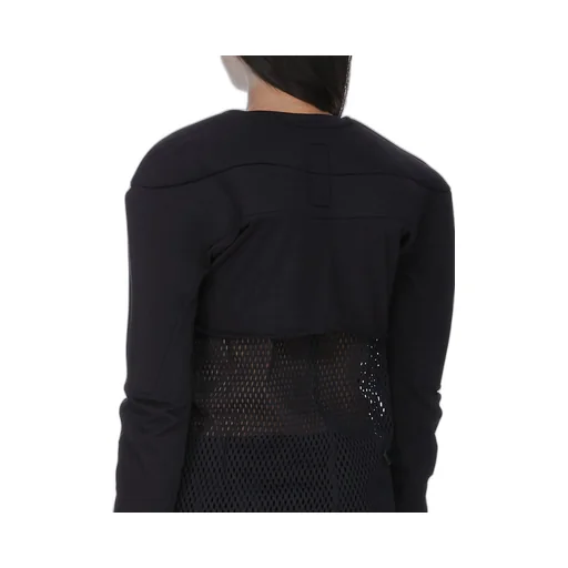 Champion X Rick Owens Girdered Cropped Harness In Black Cotton Jersey