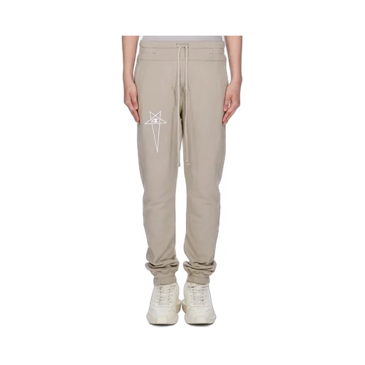 Champion X Rick Owens Joggers In Pearl Compact Felpa Jersey