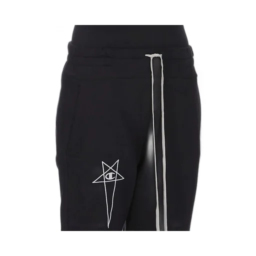 Champion X Rick Owens Joggers In Black Compact Felpa Jersey