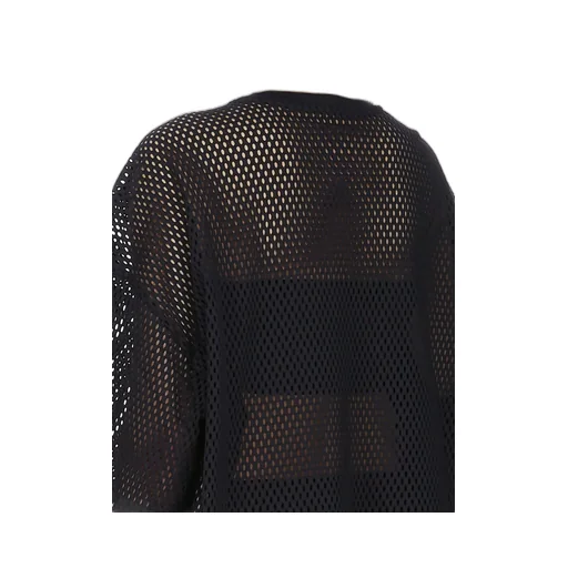 Champion X Rick Owens Tommy T Cropped In Black Open Mesh Jersey