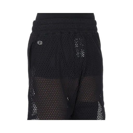 Champion X Rick Owens Shorts In Black Open Mesh Jersey