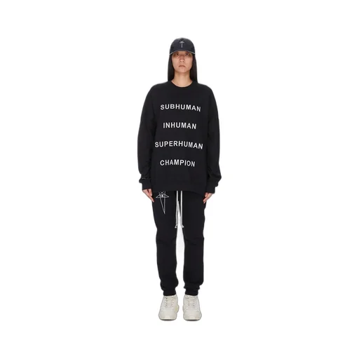 Champion X Rick Owens Joggers In Black Compact Felpa Jersey