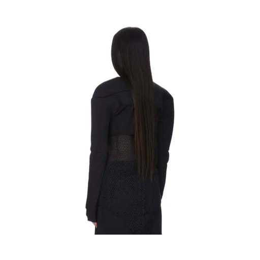 Champion X Rick Owens Girdered Cropped Harness In Black Cotton Jersey