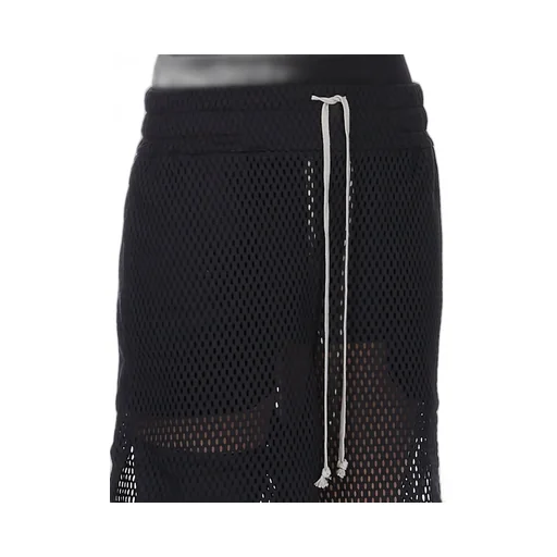 Champion X Rick Owens Shorts In Black Open Mesh Jersey