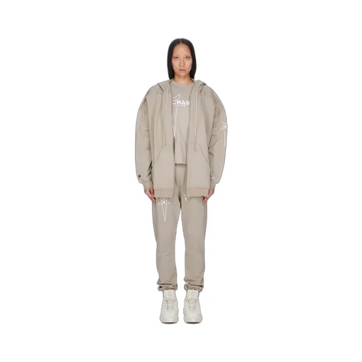 Champion X Rick Owens Joggers In Pearl Compact Felpa Jersey