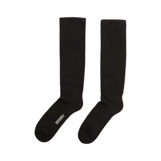 Drkshdw Concordians Cunty Knee High Socks In Black/Pearl Cotton Knit