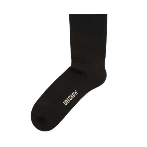 Drkshdw Concordians Cunty Knee High Socks In Black/Pearl Cotton Knit