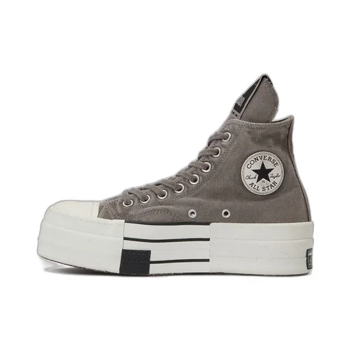 Converse X Drkshdw Dbl Drkstar Hi In Overdyed Canvas In Concrete
