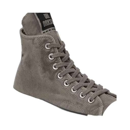 Converse X Drkshdw Dbl Drkstar Hi In Overdyed Canvas In Concrete