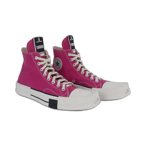 Converse X Drkshdw Turbodrk Laceless Hi In Hot Pink And White.