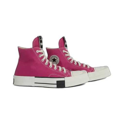 Converse X Drkshdw Turbodrk Laceless Hi In Hot Pink And White.