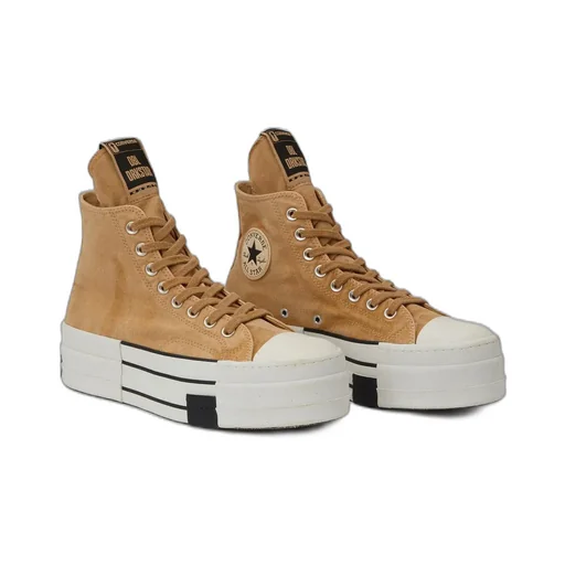 Converse X Drkshdw Dbl Drkstar Hi In Overdyed Canvas In Blonde