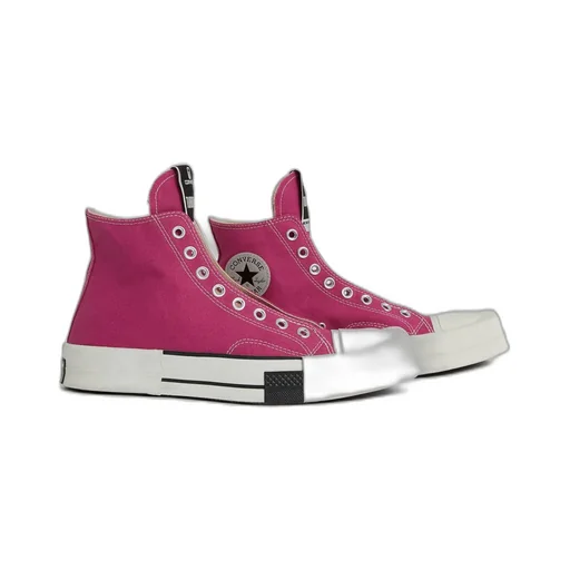 Converse X Drkshdw Turbodrk Laceless Hi In Hot Pink And White.