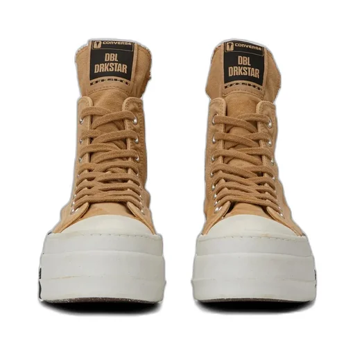 Converse X Drkshdw Dbl Drkstar Hi In Overdyed Canvas In Blonde