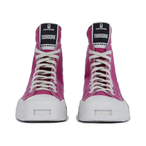 Converse X Drkshdw Turbodrk Laceless Hi In Hot Pink And White.