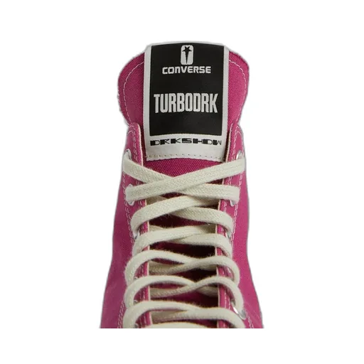Converse X Drkshdw Turbodrk Laceless Hi In Hot Pink And White.