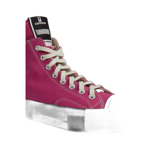 Converse X Drkshdw Turbodrk Laceless Hi In Hot Pink And White.