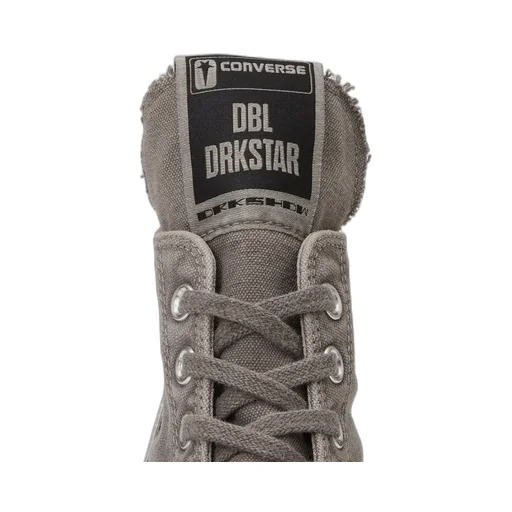 Converse X Drkshdw Dbl Drkstar Hi In Overdyed Canvas In Concrete