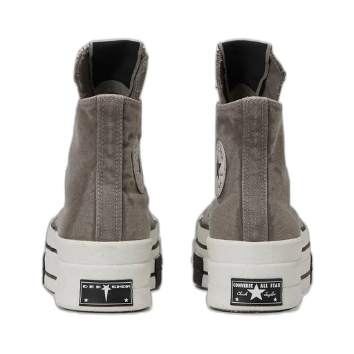 Converse X Drkshdw Dbl Drkstar Hi In Overdyed Canvas In Concrete