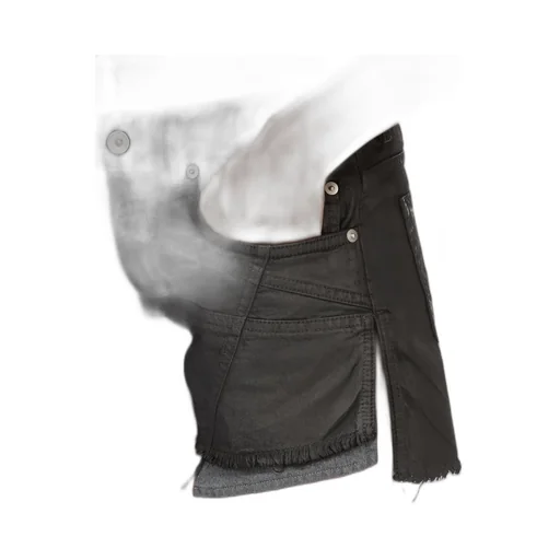 Drkshdw Temple Lana Cut Offs In Black 8Oz Deep Black Denim