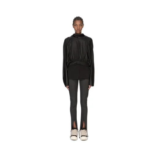 Drkshdw Temple Slit Front Legging In Black Deep Black Stretch Denim