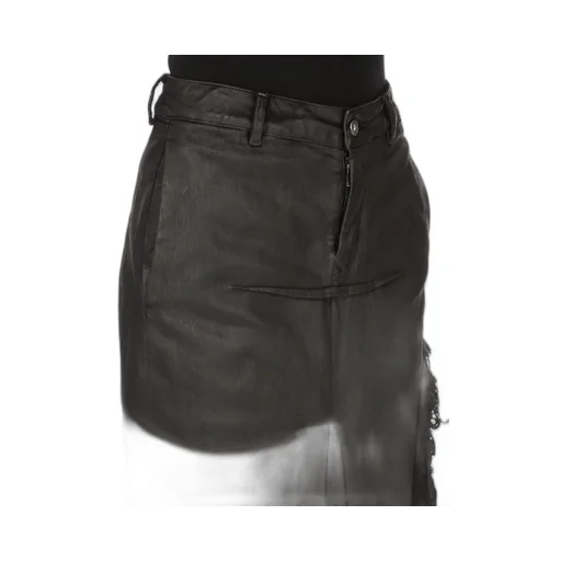 Drkshdw Temple Denim Sliced Skirt In Deep Black Stretch Denim
