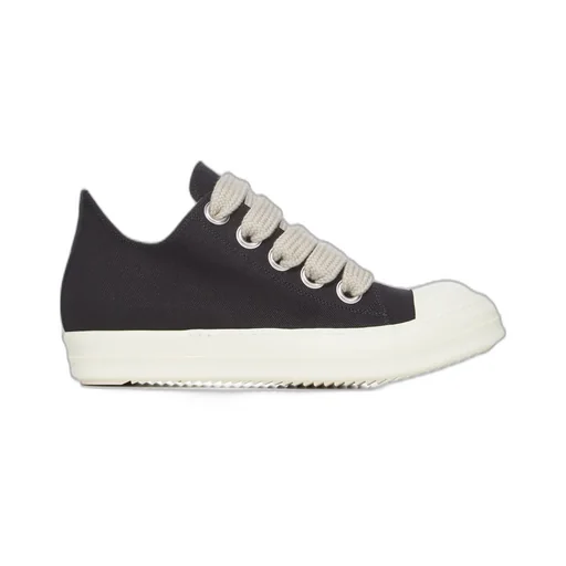 Drkshdw Temple Jumbolace Low Sneaks In Black/Milk/Milk 13Oz Overdyed Denim