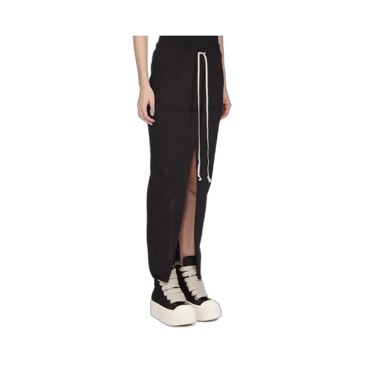 Drkshdw Temple Pull On Sliced Pillar Skirt In Black Medium Weight Cotton Jersey