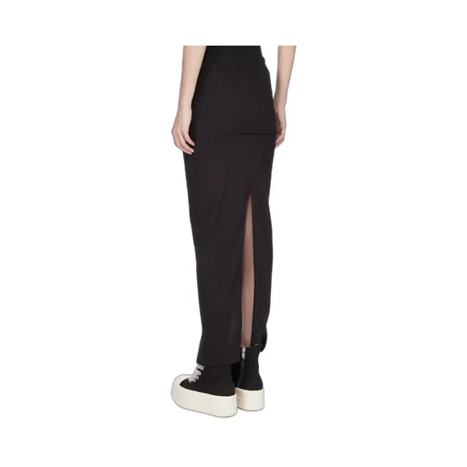 Drkshdw Temple Pull On Sliced Pillar Skirt In Black Medium Weight Cotton Jersey
