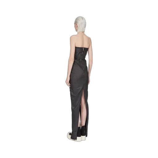 Drkshdw Temple Sliced Bustier Dress In Deep Black Stretch Denim