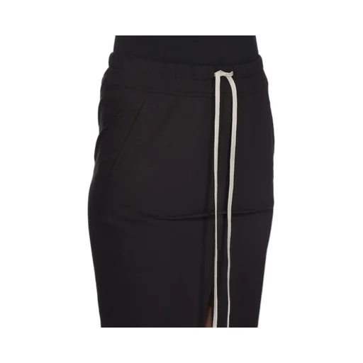 Drkshdw Temple Pull On Sliced Pillar Skirt In Black Medium Weight Cotton Jersey