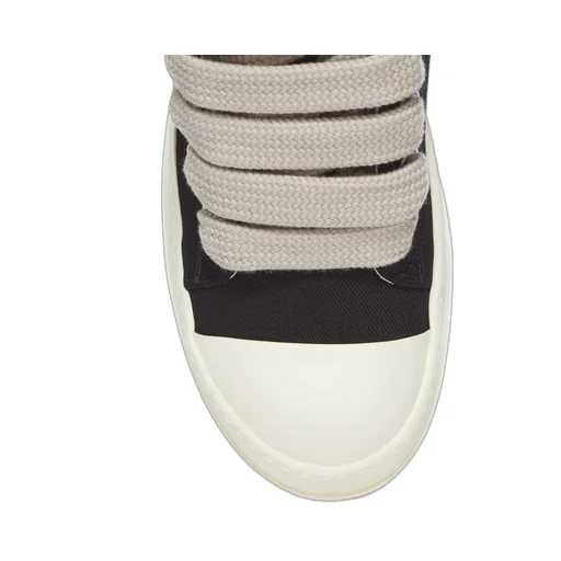 Drkshdw Temple Jumbolace Low Sneaks In Black/Milk/Milk 13Oz Overdyed Denim