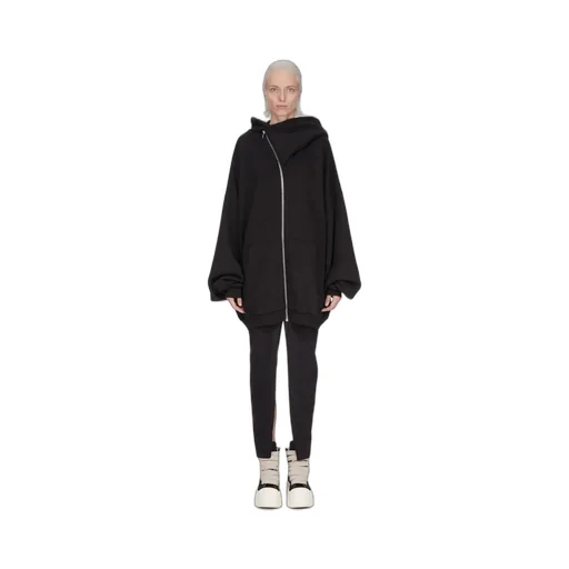 Drkshdw Temple Pull On Sliced Pillar Skirt In Black Medium Weight Cotton Jersey