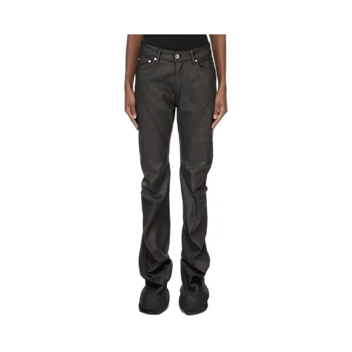 Drkshdw Temple Bias Bootcut In Black Deep Black Stretch Denim