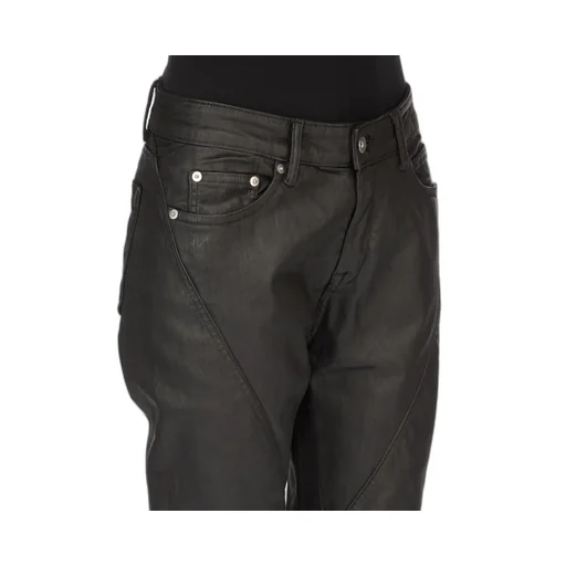 Drkshdw Temple Bias Bootcut In Black Deep Black Stretch Denim