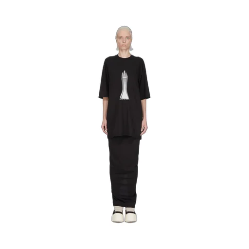 Drkshdw Temple Pull On Pillar Skirt In Black Medium Weight Cotton Jersey