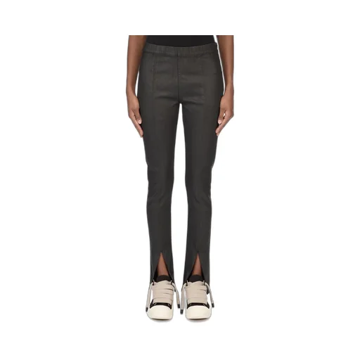 Drkshdw Temple Slit Front Legging In Black Deep Black Stretch Denim