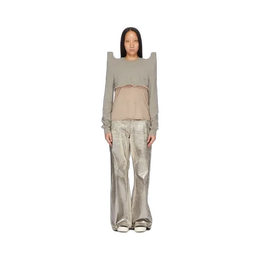 Drkshdw Concordians Cropped Tecsweat In Melange Grey Felpa Jersey