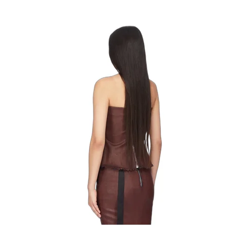 Drkshdw Concordians Bustier Top In Scab Wax Stretch Denim