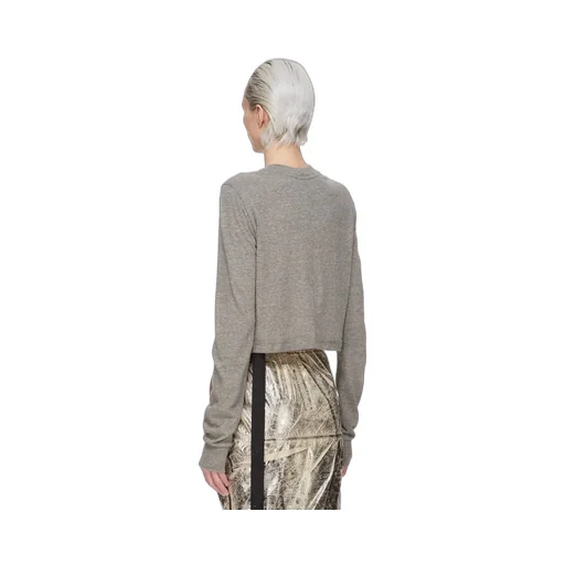 Drkshdw Concordians Ls Cropped Small Level T In Grey Melange Jersey