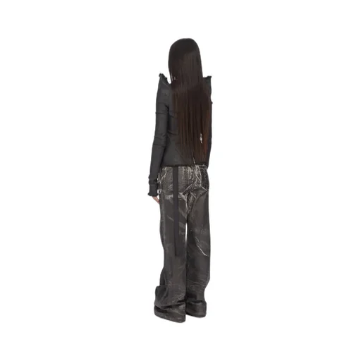 Drkshdw Concordians Tec Top In Black Wax Stretch Denim